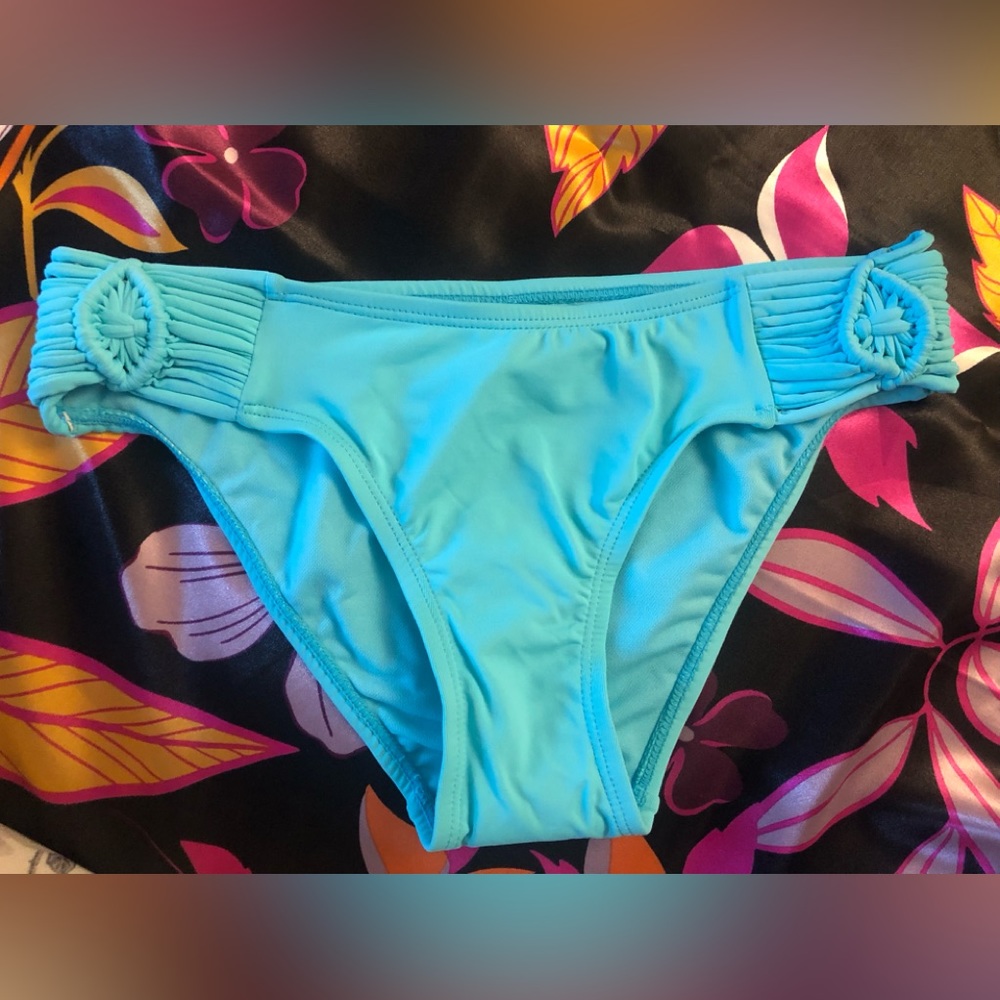 Turquoise Blue Sexy Bikini Bottom with Side Detailing “Macrame like” NEW!